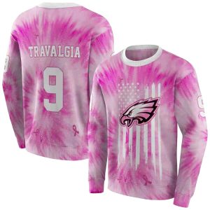 Personalized Philadelphia Eagles Cancer Support Pink AOP Sweatshirt