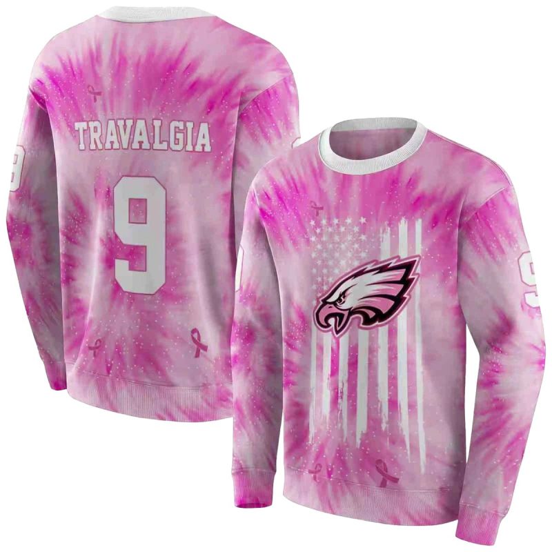Personalized Philadelphia Eagles Cancer Support Pink Aop Sweatshirt 1