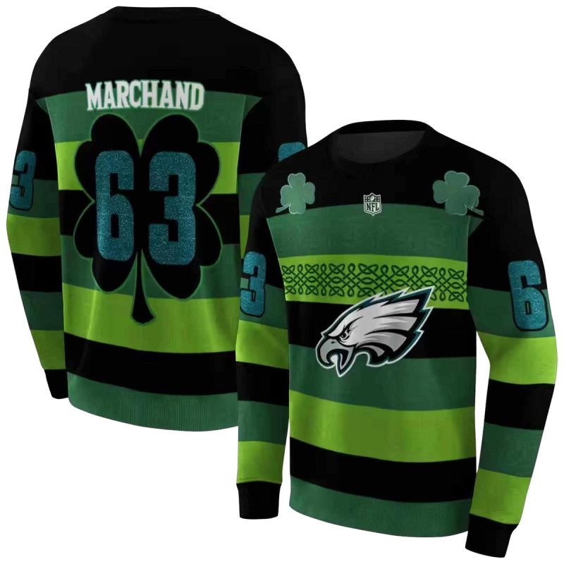 Personalized Philadelphia Eagles Celtic Patterns Green Aop Sweatshirt 1