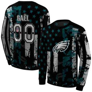 Personalized Philadelphia Eagles Distressed Flag Green Black AOP Sweatshirt