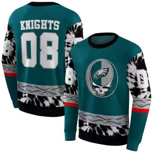 Personalized Philadelphia Eagles Grateful Vibes Green AOP Sweatshirt