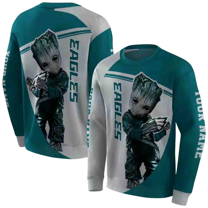 Personalized Philadelphia Eagles Groot Green Aop Sweatshirt 1