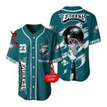 Personalized Philadelphia Eagles Logo And Helmet Brush Pattern Baseball Jersey