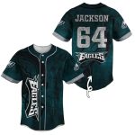 Personalized Philadelphia Eagles Logo Dark Green Baseball Jersey