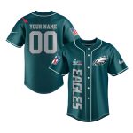 Personalized Philadelphia Eagles Logo Lovely Dark Green Baseball Jersey