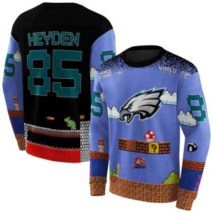 Personalized Philadelphia Eagles Mario Blue Black AOP Sweatshirt