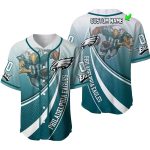 Personalized Philadelphia Eagles Mascot Curves Baseball Jersey