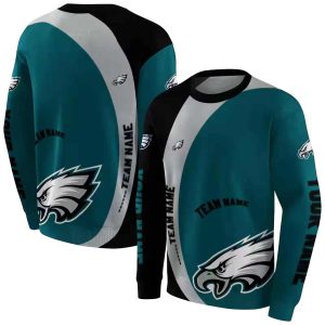 Personalized Philadelphia Eagles Minimalist Design Green Black AOP Sweatshirt