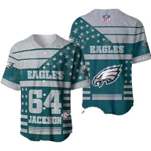 Personalized Philadelphia Eagles Stars Pattern Baseball Jersey