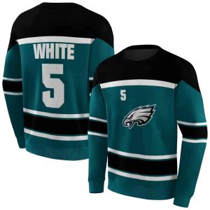 Personalized Philadelphia Eagles Striped Pattern Green AOP Sweatshirt