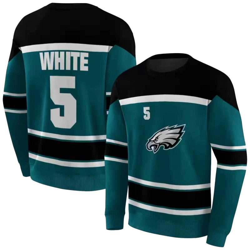 Personalized Philadelphia Eagles Striped Pattern Green Aop Sweatshirt 1