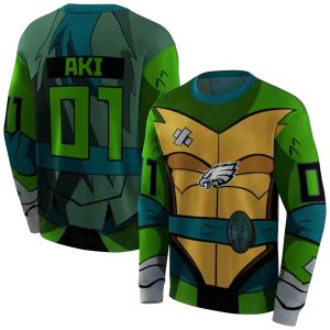 Personalized Philadelphia Eagles Superhero Armor Green AOP Sweatshirt