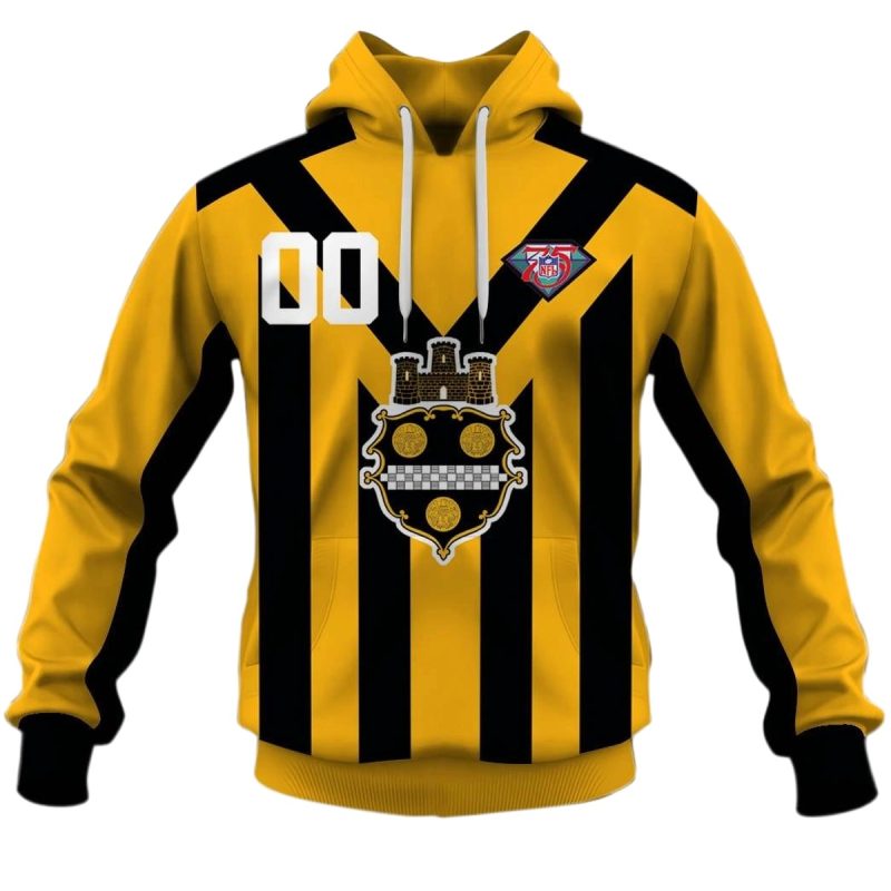 Personalized Pittsburgh Steelers 1933 Yellow Throwback Jersey Aop Hoodie 1