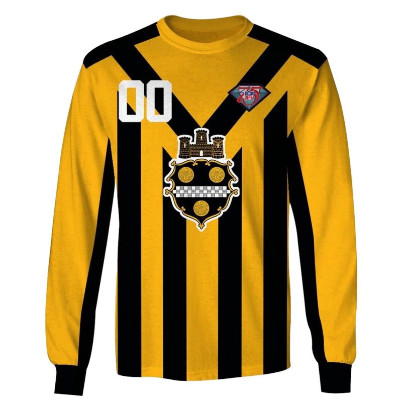 Personalized Pittsburgh Steelers 1933 Yellow Throwback Jersey Aop Sweatshirt 1