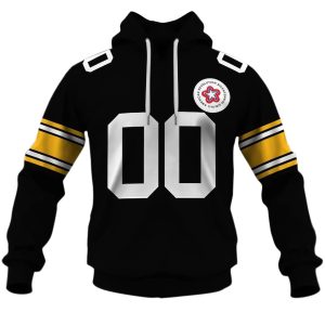 Personalized Pittsburgh Steelers 1975 Vintage Throwback Jersey AOP Hoodie