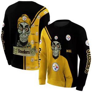 Personalized Pittsburgh Steelers Achmed Skull Gold AOP Sweatshirt