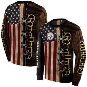 Personalized Pittsburgh Steelers American Pride AOP Sweatshirt