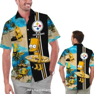 Personalized Pittsburgh Steelers Bart Surfing Beach Hawaiian Shirt