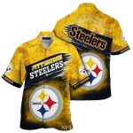 Personalized Pittsburgh Steelers Beachside Football Yellow Vintage Hawaiian Shirt