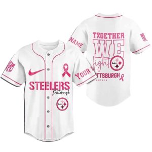 Personalized Pittsburgh Steelers Breast Cancer Baseball Jersey