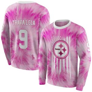 Personalized Pittsburgh Steelers Cancer Support Pink AOP Sweatshirt