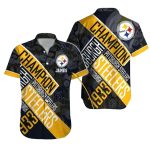 Personalized Pittsburgh Steelers Champion Bold Diagonal Graphics 1933 Hawaiian Shirt