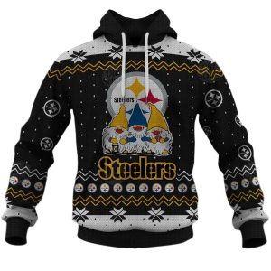 Personalized Pittsburgh Steelers Chrismas Gnomies Sweater Style 2025 AOP Hoodie