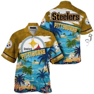 Personalized Pittsburgh Steelers Coconut Tree Beach Hawaiian Shirt