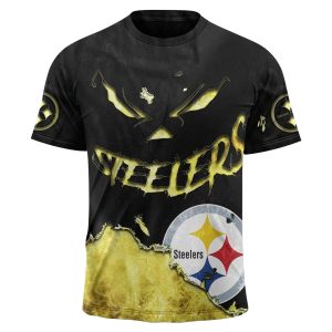 Personalized Pittsburgh Steelers Devil Eyes AOP T-Shirt
