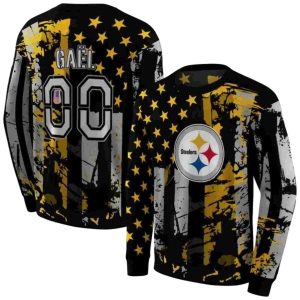 Personalized Pittsburgh Steelers Distressed Flag Gold Black AOP Sweatshirt