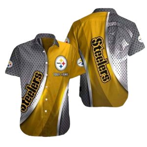 Personalized Pittsburgh Steelers Dotted Fade Modern Touch Hawaiian Shirt