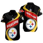 Personalized Pittsburgh Steelers Dynamic Play Black And Red Pattern Hawaiian Shirt