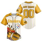 Personalized Pittsburgh Steelers Fireball Baseball Jersey