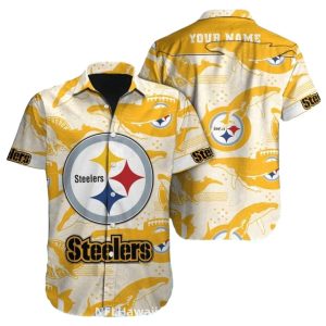 Personalized Pittsburgh Steelers Golden Whale Football Hawaiian Shirt