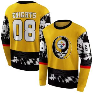 Personalized Pittsburgh Steelers Grateful Vibes Gold AOP Sweatshirt