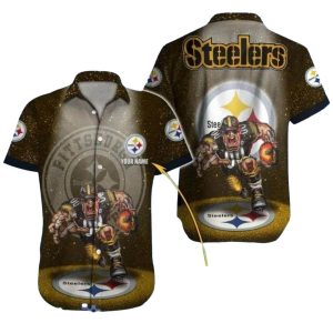 Personalized Pittsburgh Steelers Gridiron Gladiator Mascot Hawaiian Shirt