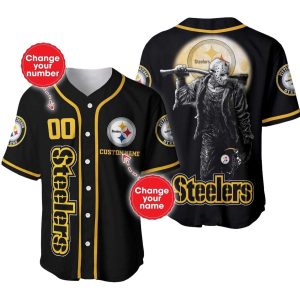 Personalized Pittsburgh Steelers Horror Movie Characters Halloween Baseball Jersey