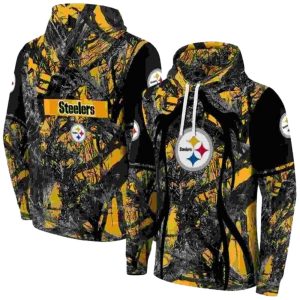Personalized Pittsburgh Steelers Hunting Theme Gold Black AOP Hoodie