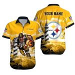 Personalized Pittsburgh Steelers Lighthouse And Football Warrior Hawaiian Shirt