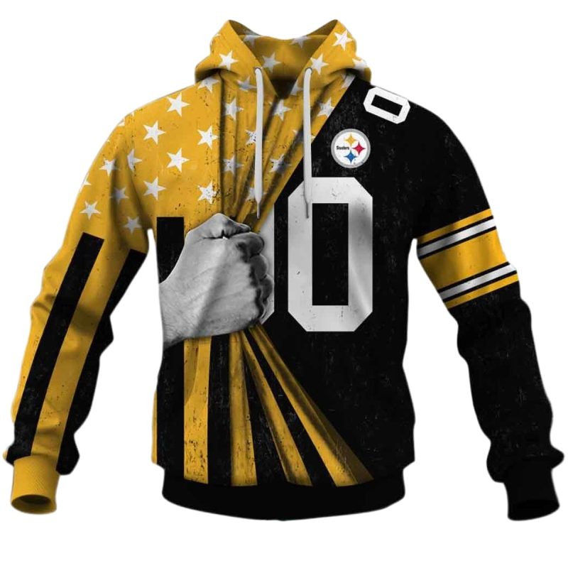 Personalized Pittsburgh Steelers Logo And Flag Inside Me Aop Hoodie 1