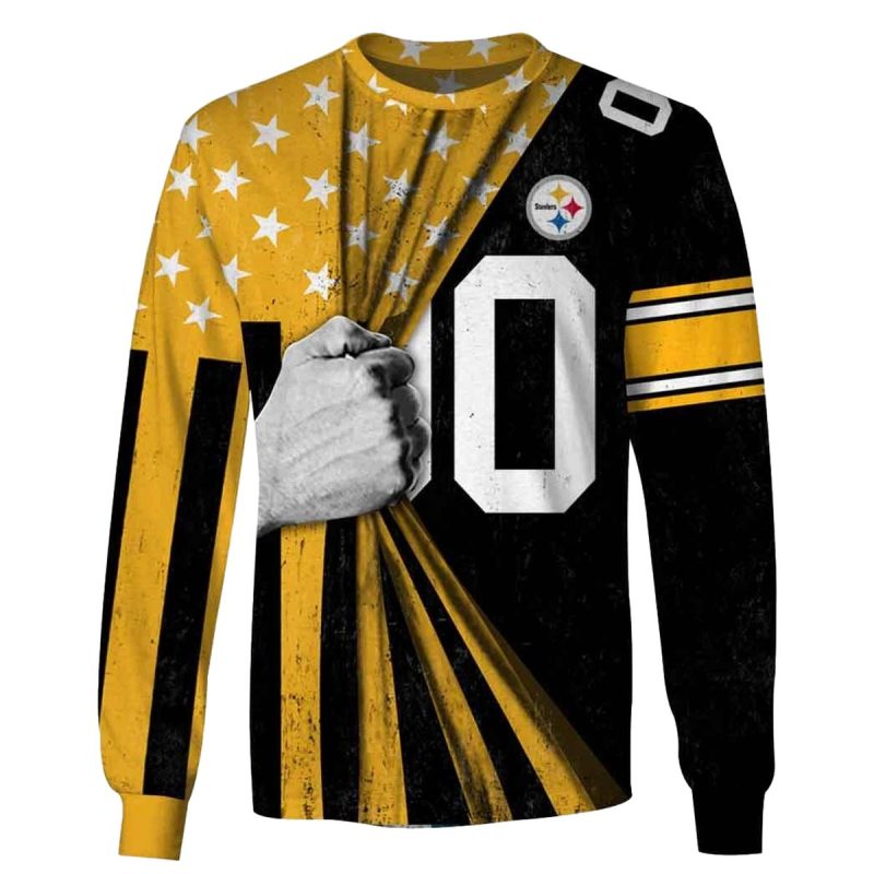 Personalized Pittsburgh Steelers Logo And Flag Inside Me Aop Sweatshirt 1