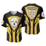 Personalized Pittsburgh Steelers Logo Black And Yellow Pattern Baseball Jersey