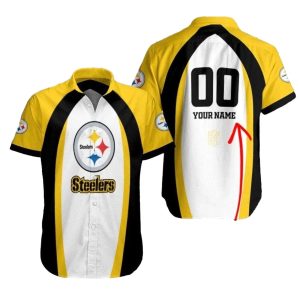 Personalized Pittsburgh Steelers Logo Golden Gridiron Glory Hawaiian Shirt