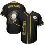 Personalized Pittsburgh Steelers Logo In My Heart Black Baseball Jersey