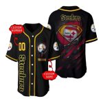 Personalized Pittsburgh Steelers Logo Super Man Baseball Jersey