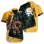 Personalized Pittsburgh Steelers Logo With Fierce Football Player Hawaiian Shirt