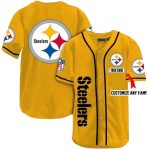 Personalized Pittsburgh Steelers Lovely Logo Basic Golden Baseball Jersey