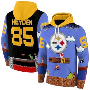 Personalized Pittsburgh Steelers Mario Blue Black AOP Hoodie