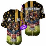 Personalized Pittsburgh Steelers Mascot And Eagle Hug Ball Baseball Jersey
