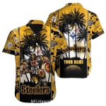 Personalized Pittsburgh Steelers Mascot Palm Trees Hawaiian Shirt